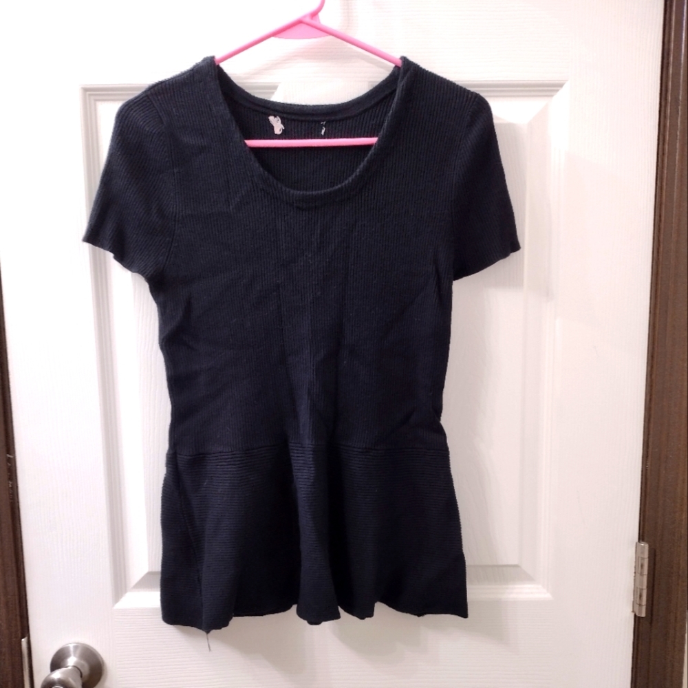 Simple black peplum top